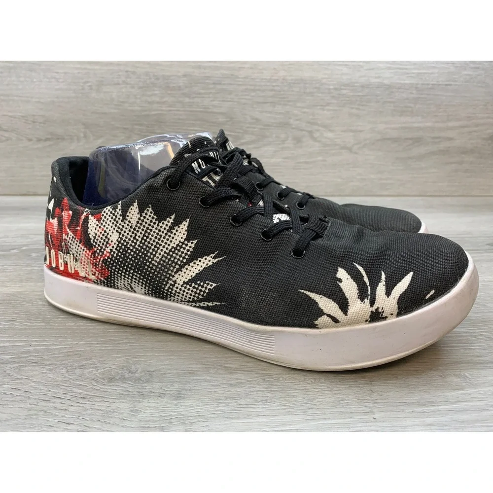 NOBULL Men's Canvas Sneaker Trainer Black White 10‎ Floral Graphic Casual Shoes